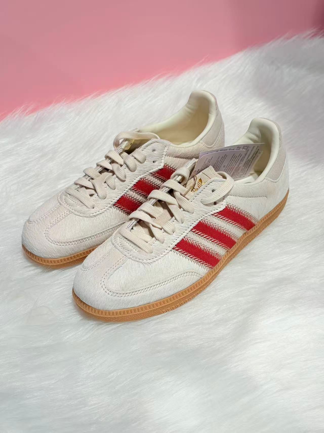 Adidas originals SAMBA 米白紅 （JS3935）