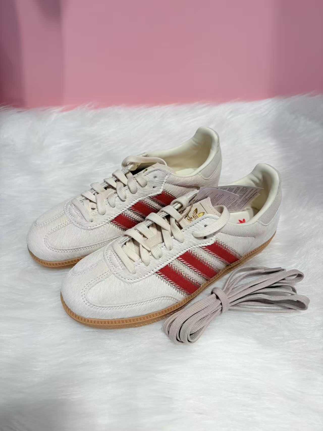 Adidas originals SAMBA 米白紅 （JS3935）