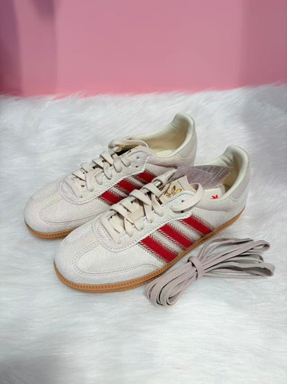 Adidas originals SAMBA 米白紅 （JS3935）