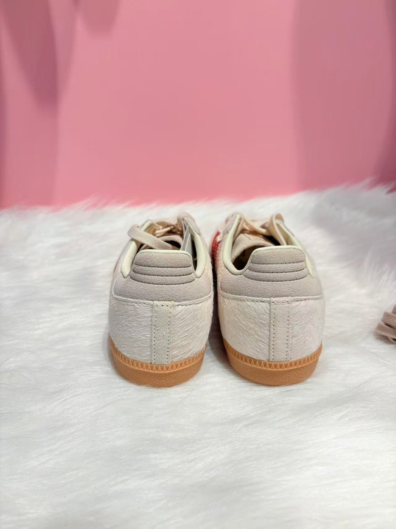 Adidas originals SAMBA 米白紅 （JS3935）